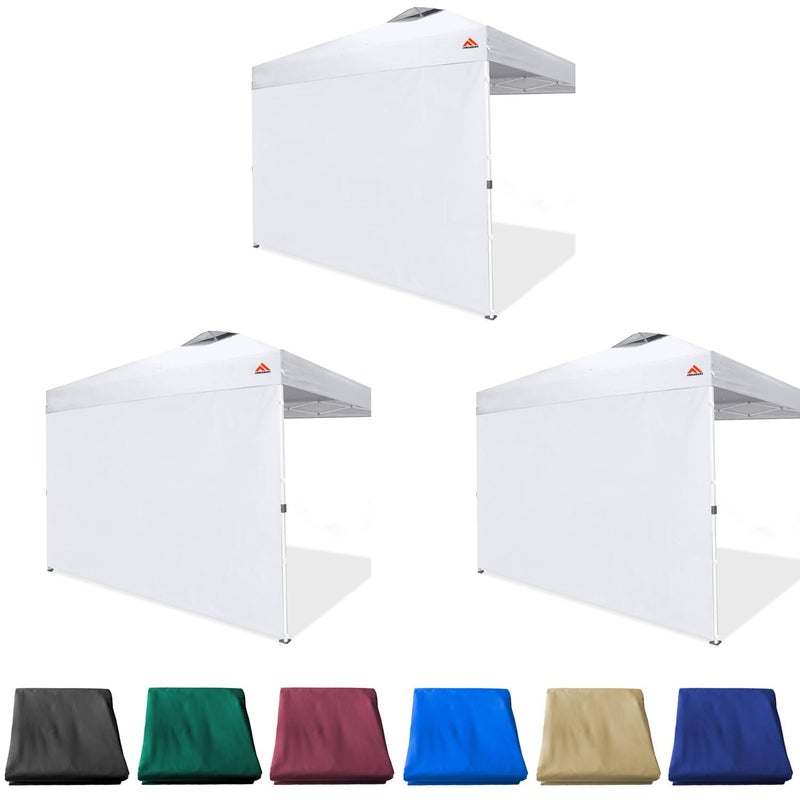 JANCANOPY SideWall for 10x10 Canopy Frame, 3 Pack White SunWall Only, (with Zippers) - Image 1